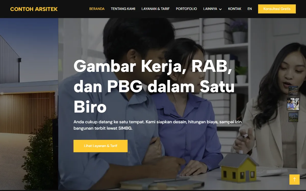 Tampilan Contoh Arsitek