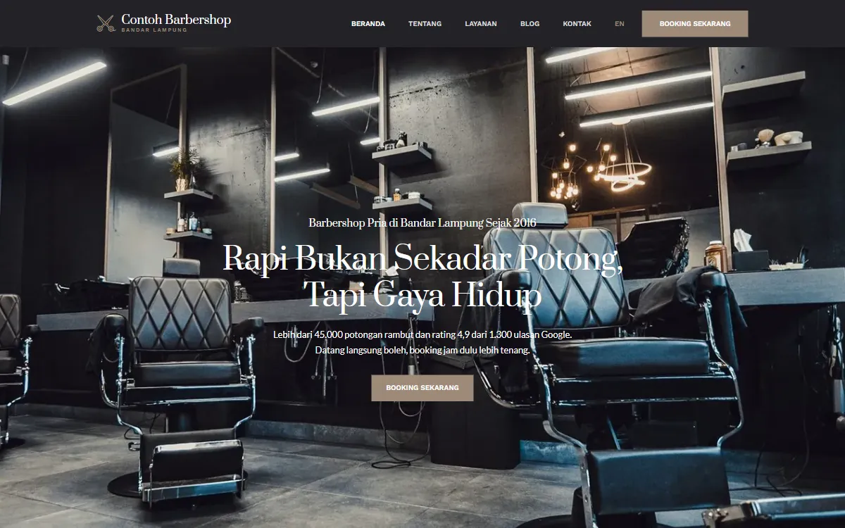 Tampilan Contoh Barbershop