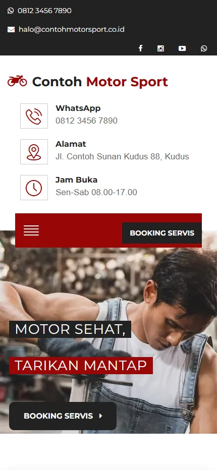 Tampilan Contoh Motor Sport di layar HP