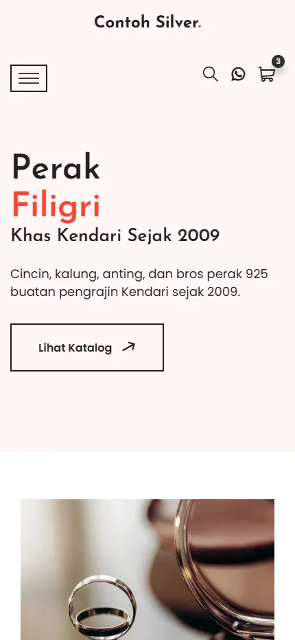 Tampilan Contoh Silver di layar HP