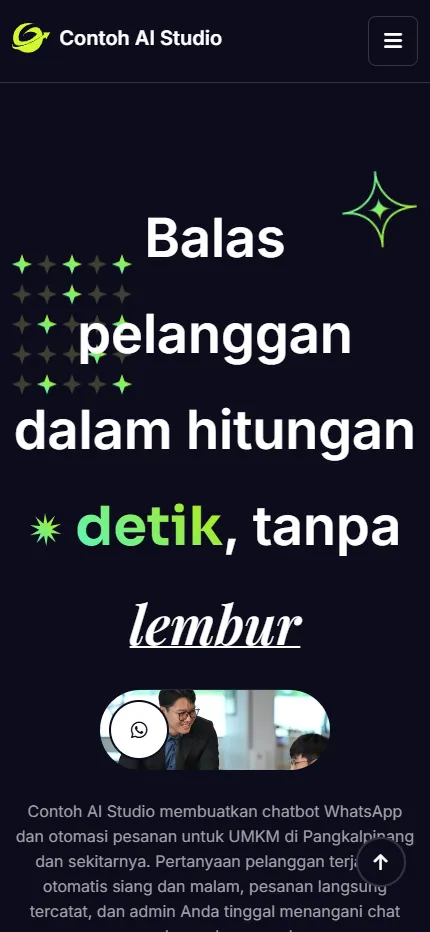 Tampilan Contoh AI Studio di layar HP