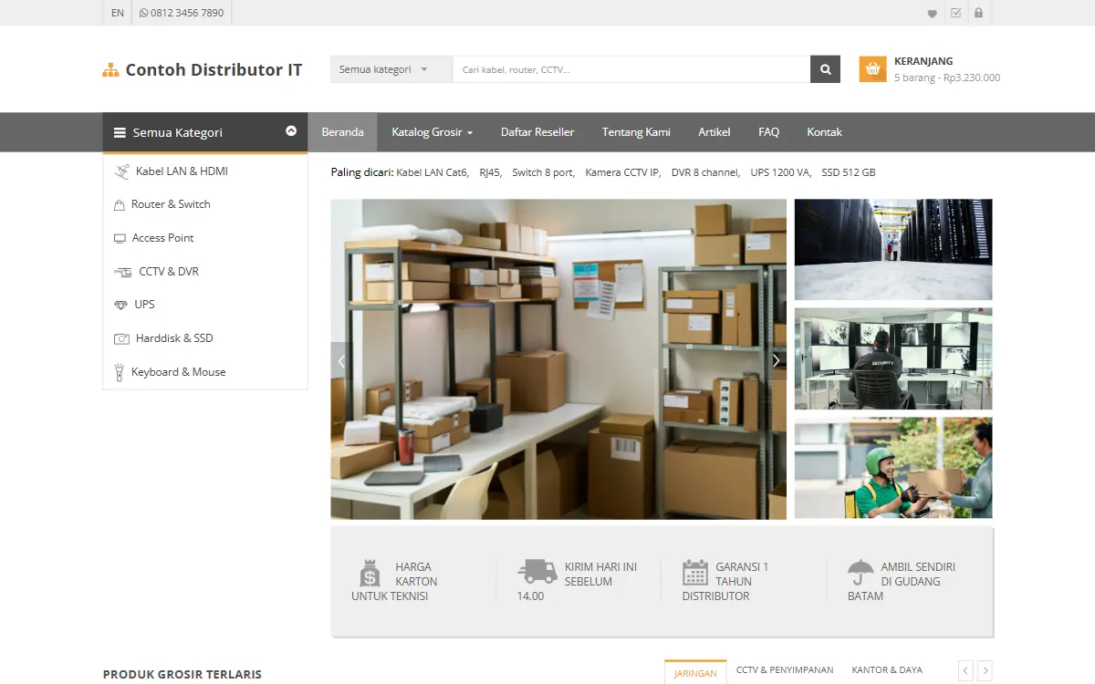 Tampilan Contoh Distributor IT