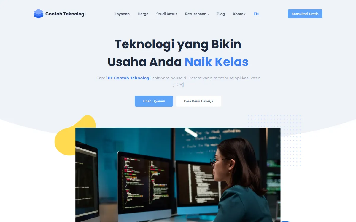 Tampilan PT Contoh Teknologi
