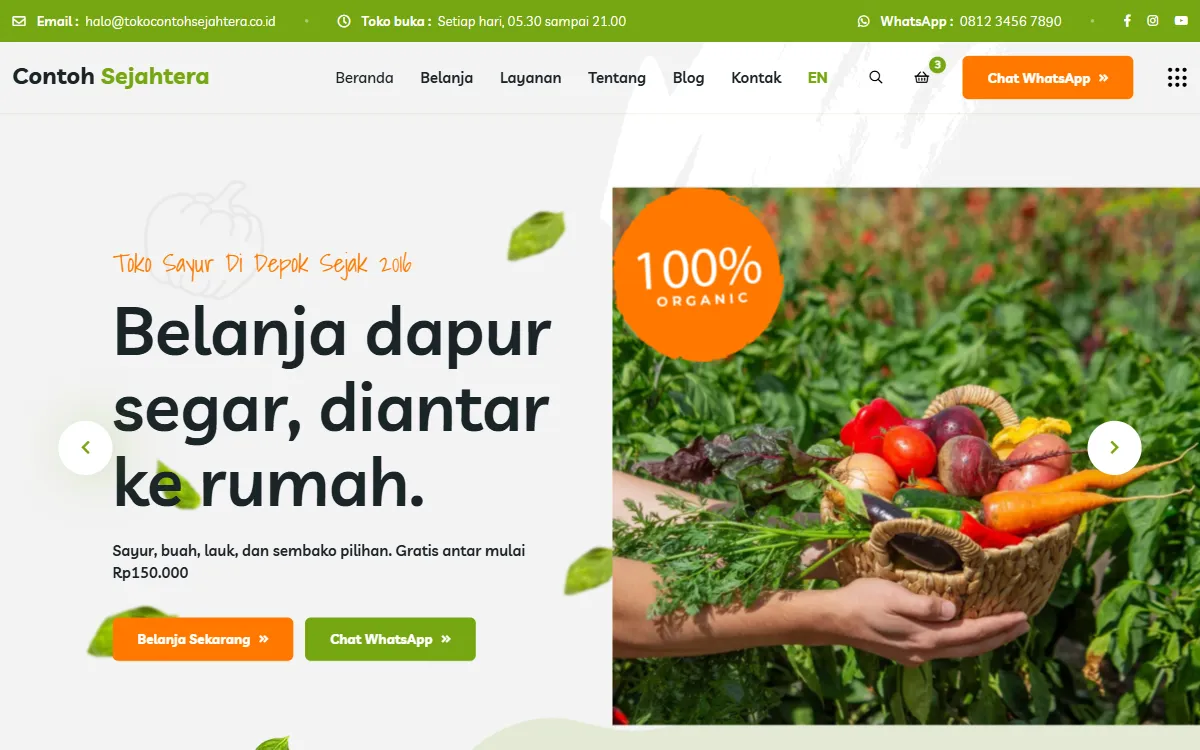 Tampilan Toko Contoh Sejahtera