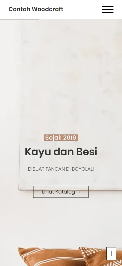 Tampilan Contoh Woodcraft di layar HP
