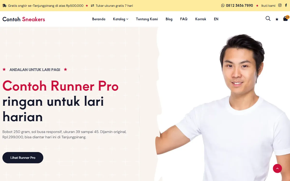 Tampilan Contoh Sneakers