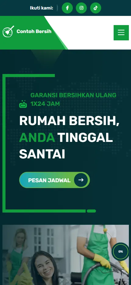 Tampilan Contoh Bersih di layar HP