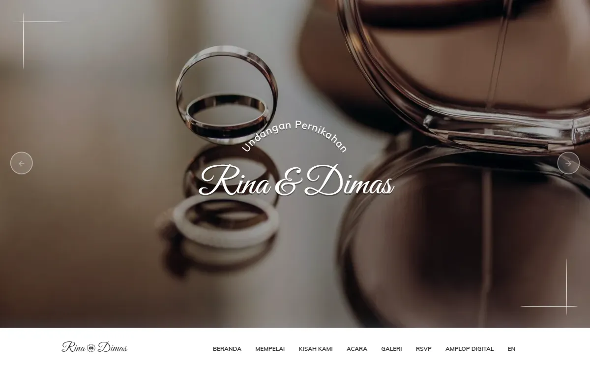 Tampilan Contoh Undangan: Rina & Dimas