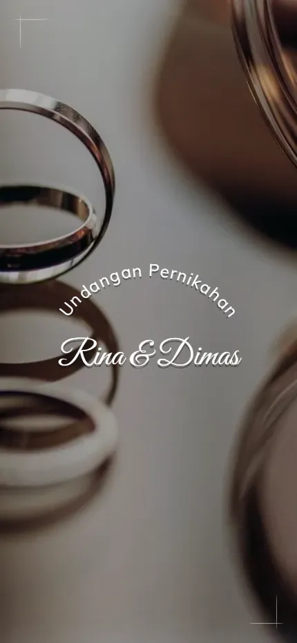 Tampilan Contoh Undangan: Rina & Dimas di layar HP