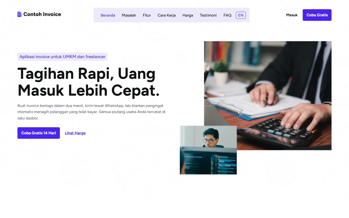 Tampilan Contoh Invoice