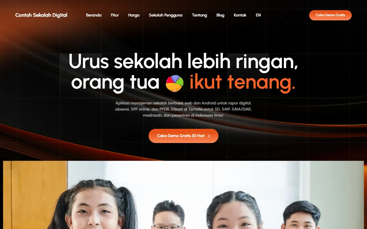 Tampilan Contoh Sekolah Digital