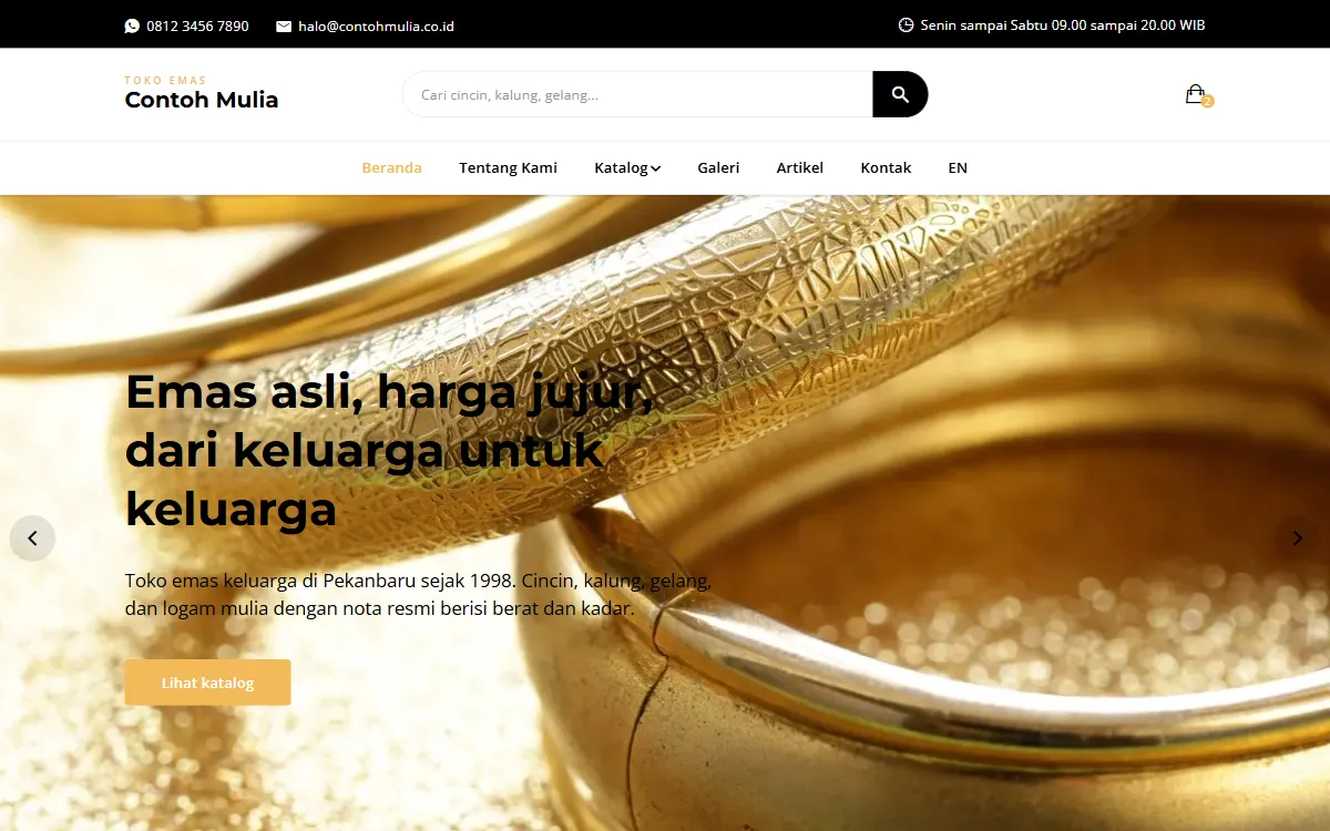 Tampilan Toko Emas Contoh Mulia