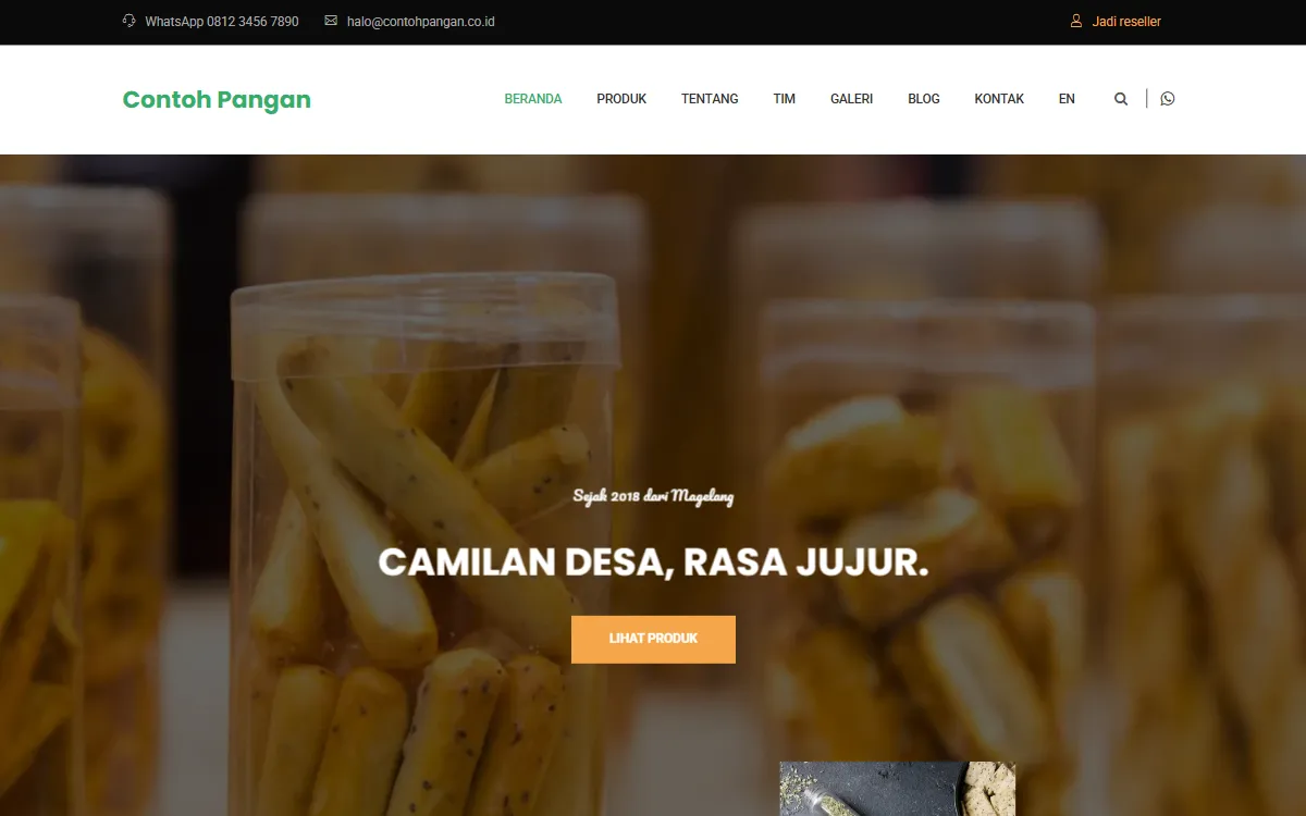 Tampilan Contoh Pangan
