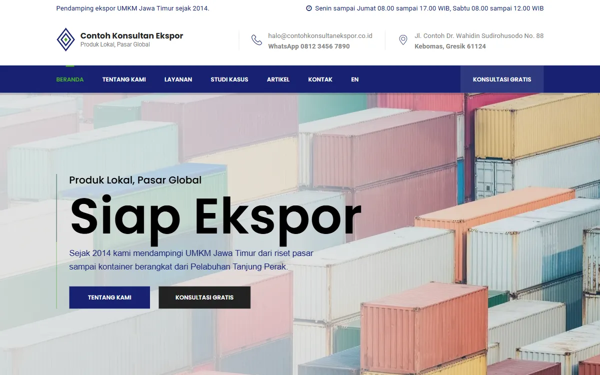 Tampilan Contoh Konsultan Ekspor